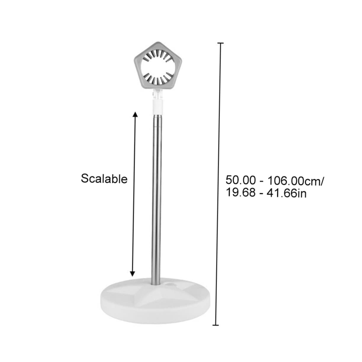 Amosfun Haartrockner Halterung aus Edelstahl mit Verstellbarem Bodenständer 50-106cm für Freihändiges Föhnen und Haustierpflege zu Hause Weiß