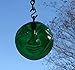 Green Moon Face Recycled Bottle Bottom Handmade Sun Catcher