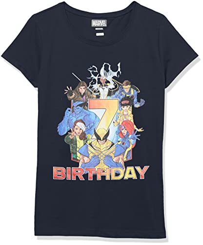 T-shirt 7 ans Marvel X-Men anniversaire fille coton bleu marine XS