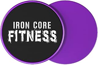 Iron Core Fitness 2 x Dual Sided Gliding Discs Core Sliders Ultimate Core Trainer- Gym Home Abdominal Total Body Workout Equipment. Use on ALL surfaces.