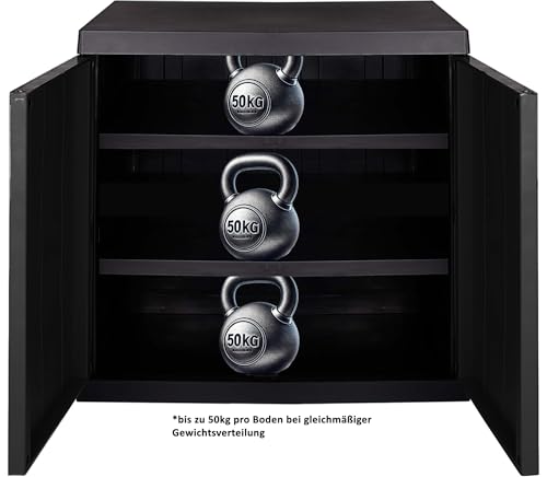 Ondis24 Kunststoffschrank Hero Outdoor Schrank Poolbox wetterfest Haushaltschrank Mehrzweckschrank XXL, 88 x 54 x 96 (H) cm, schnell aufgebaut, robuster Kunststoff