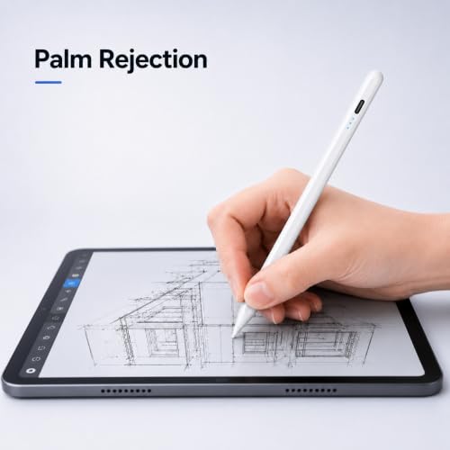 Image of iPad Pencil, Stylus Pen for iPad with Palm Rejection, 13-Min Fast Charge & Compatible with iPad Pro 11 inch /12.9 inch /M4, iPad Air 3 /4 /5 /M2 /M3, iPad mini 5 /6, iPad 6th /7th /8th /9th /10th /11th Gen