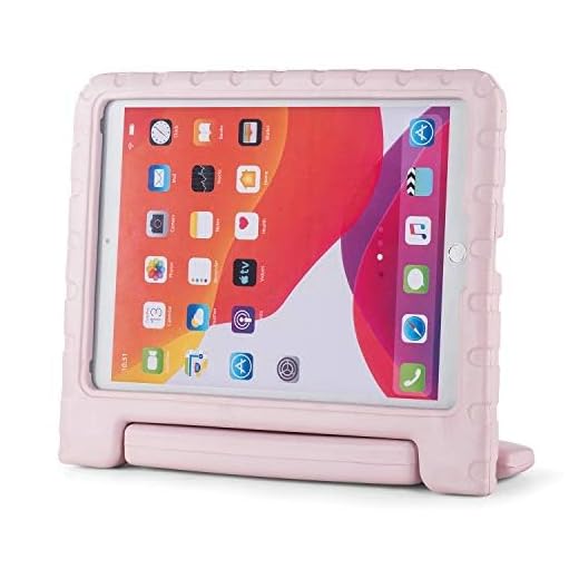 Brand.it Learn.it iPad 10.2-skydd för barn, certifierad av tyska TÜV-institutet, stötsäker och robust, skal av plast - perfekt för skola och undervisning – Skyddande Apple iPad-skal i rosa