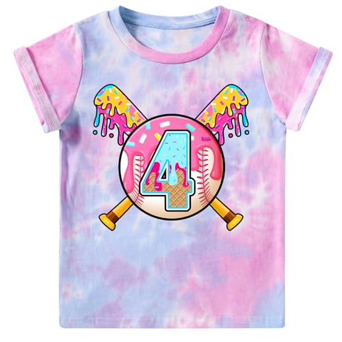 Image of Lovekider Girls Birthday T Shirts Cotton Short Sleeve T-Shirts Tee Party Clothing 3-6 Years
