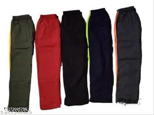 Image of Kids Track Pants Pack of 5 | Stylish 5-Color Pyjama Set | Soft & Comfortable Casual Wear for Boys Multicolor