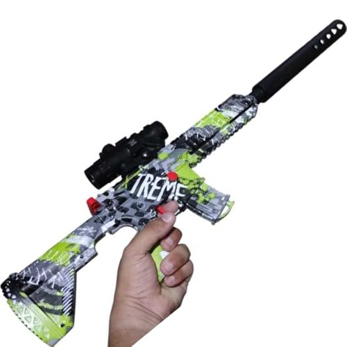 Lançador Elétrico Bolinhas De Geell Verde Camuflado + Oculos de Proteção + 4.000 Bolinhas Geell orbe