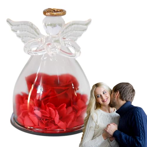Figura di angelo, figura di angelo, regalo di angelo per donne, Natale, regalo di fiori eterni per matrimonio, anniversario, compleanno, giorno del Ringraziamento