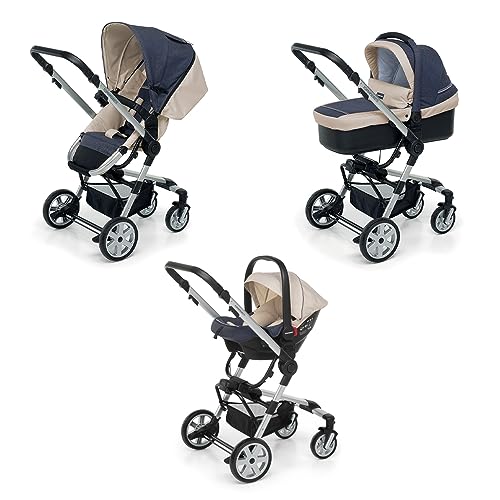 Foppapedretti Trio Supertres I-Size, Sistema Modulare Combinato per Bambini, Navicella Passeggino e...