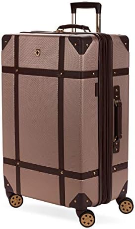 SwissGear 7739 Hardside Luggage Trunk with Spinner Wheels, Blush, Checked-Large 26-Inch