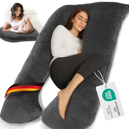 ELONEO Schwangerschaftskissen XXL, Seitenschläferkissen mit Bezug,...