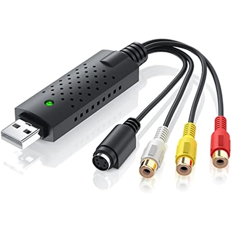 CSL - USB 2.0 Audio Video Grabber, Video Audio Wandler, Neue Software Windows 11 fähig, VHS, Videoadapter zur Bearbeitung Nachbearbeitung, Vergoldete Kontakte Cover
