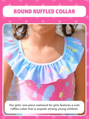 Image of Angel season Girls Swimsuits Kids Bathing Suit One Piece Swimwear with UPF 50+ Cute