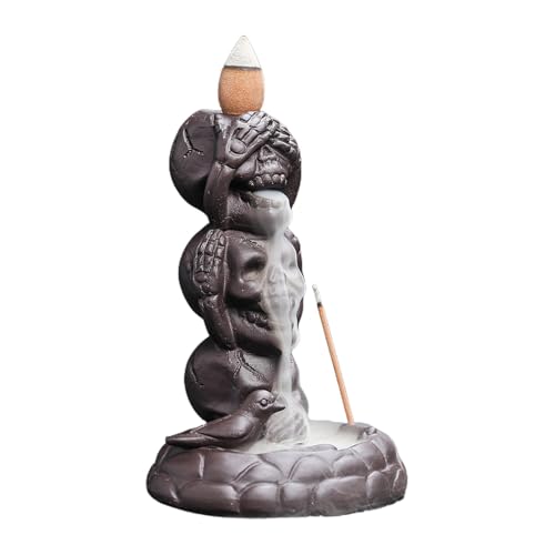 Skull Incense Backflow Burner | Skull Incense Holder | Backflow Smokes Skull Burner | Decorative Skull Incense Burner, Backflow 