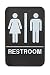 Alpine Industries Unisex Bathroom Restroom Sign, Black/White, ADA Compliant 6"x9"
