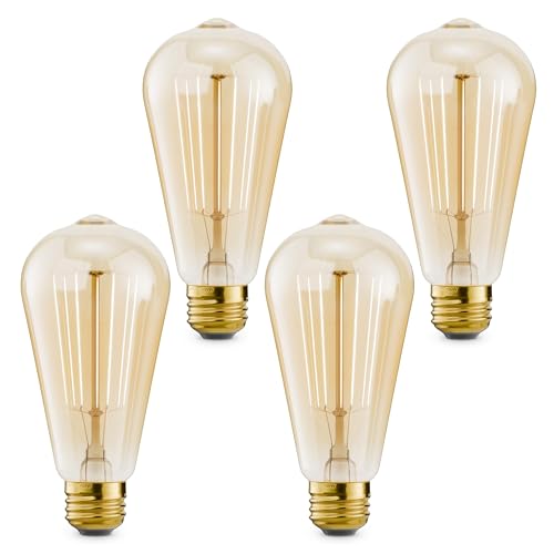 Gordon & Bond LED Vintage Candelabra Light Bulbs (6) - Edison Filament Flame Tip - 4 Watt - Dimmable - UL Listed - 400 Lumen - Warm 2700K Color - E12 Bulb Base