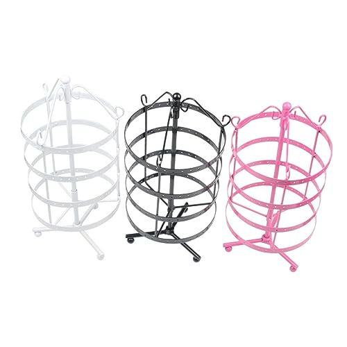 SAFIGLE Portagioie Strati in Metallo Con Base Girevole Espositore Per Orecchini e Collane Portaoggetti Gioielli Da Tavolo Nero Organizer Salvaspazio e Decorazione Casa