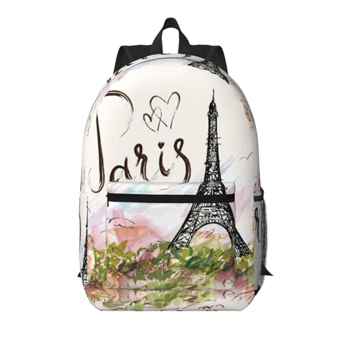 Sac à dos de voyage avec poche Tour Eiffel 43,2 cm noir pour éviter les surtaxes de bagages