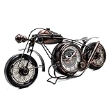 YOUKI Metal Motorcycle Art Wall Decor Desk Shelf Clocks Non Ticking Battery Operated Home Decorative Gift Idea,Wall Decorations for Bedroom Office 16.6 x 1.5X 7.9 Inches,Bronze