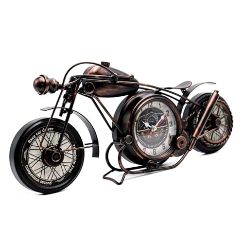 YOUKI Metal Motorcycle Art Wall Decor Desk Shelf Clocks Non