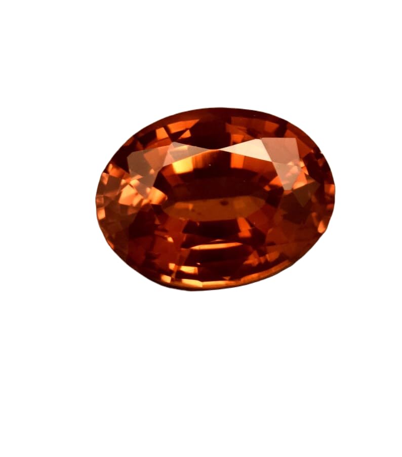 Saphir orange naturel 11x9mm de forme ovale à facettes pour création de bijoux uniques