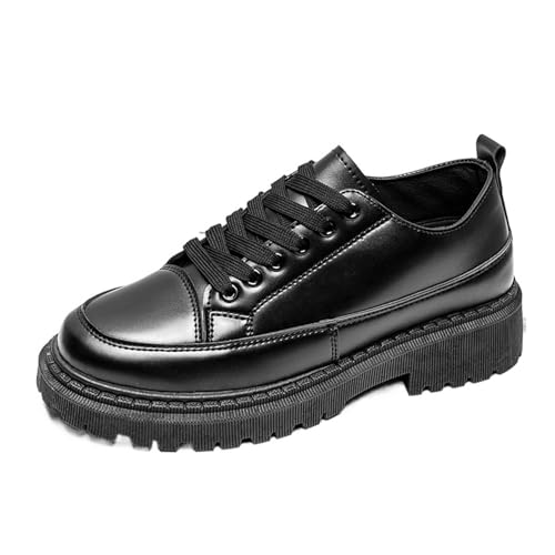 Dress Shoes for Men Men's Black Leather Casual Dress Shoes Autumn Platform Lace Up Party Wedding Footwear