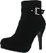 Top Moda George-15 Women's Strap Buckle Stiletto Heel Ankle Booties Black 7