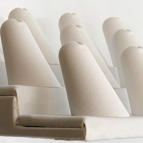 Expositor de anillos blanco para tienda de joyería con 18 dedos 4