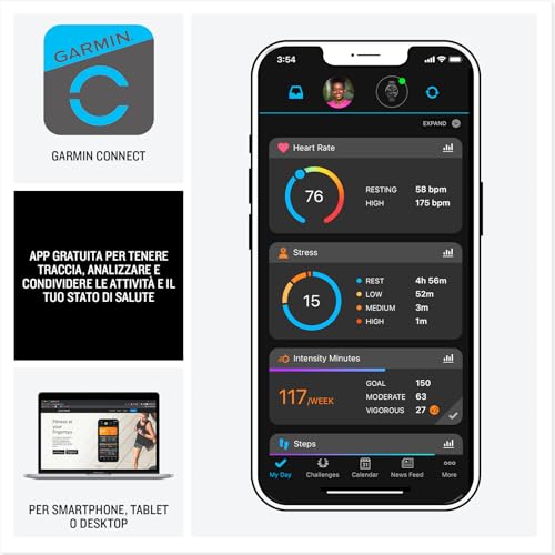 Sportwatch Garmin Forerunner 165 Music, Nero/Ardesia - 5