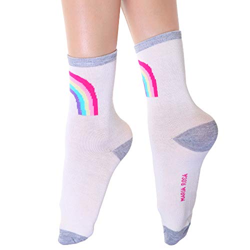 Maria Rosa Girls Kids and Womens Adults Assorted Designs Crew Socks (12-Pack)3