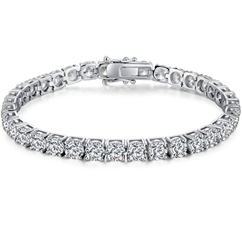 Zowbinbin Tennis Bracelet Women Bracelet Tennis Bracelet 6.0Inch Silver Tennis Bracelet For Women Platinum Plated Sterling Silver Cubic Zirconia Tennis Bracelet,Classic Cz Tennis Bracelet For Men 3Mm #TOP12