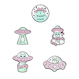 Holibanna Clothes Pin Cartoon Backpacks 5pcs Enamel Lapel Pin Astronaut Cat Brooch Backpack Badge Sp