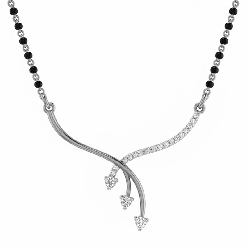 18K/14K White Gold Diamond Tanmaniya Mangalsutra Pendant for Women | Natural Diamond | SI-HI Clarity & Color | BIS Hallmarked | IGLI Certificate | Elegant Traditional Tanmaniya Mangalsutra Jewellery | Fine Gold Jewellery | Gift for Wife & Women-image-21