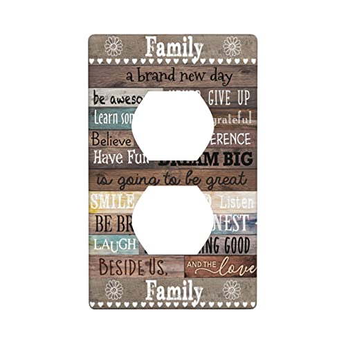 Rustic Inspirational Quotes Duplex Outlet Cover Wall Plate Country Farmhouse Decorative Electrical Switch Plate Receptacle Faceplate For Kitchen Bathroom Bedroom Home Decor Accessories 4.5" X 2.76" #TOP21