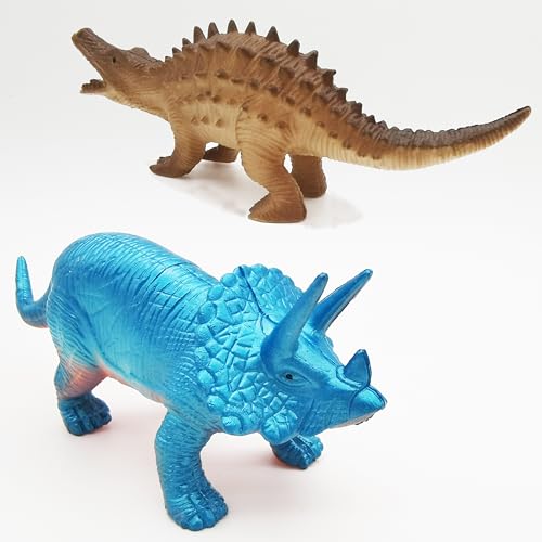 AniWorld Dinosaur Play Figurines Toy Plastic Figures, Assorted Dinosaurs Model Set of 8 Pcs for Lost World Playmat, Kids Tub Play Toys