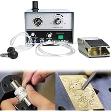 Double Head Pneumatic Jewelry Engraver Machine 110V/220V Pneumatic Hand Engraving Machines 100-4000 RPM Pneumatic Graver Handpiece Micro Engraer for Jewelry Crafts and Wrought Iron