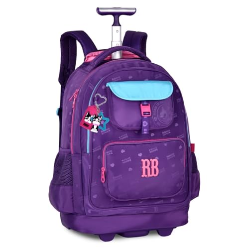 Mochila de Costas e Rodas Rebeca Bonbon Urban Mix Escolar Faculdade Trabalho Viagem (Roxo)