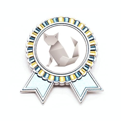 Broche chat géométrique en métal taille M de marque Origa