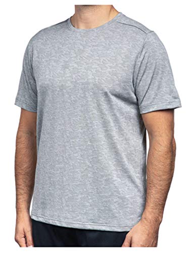 T-shirt texturé Reebok homme t-shirt de sport gris respirant coupe regular en maille