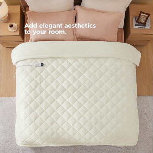 Image of Bedsure Electric Blanket Full Size - Heated Weighted Blanket Full with 6 Heat Settings, Fasting with 10 Time Settings & 8 Hours Auto-Off (72x84 inches, Ivory)