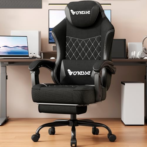 Vonesse Gaming Chair, Desk Chair with Linen Breathable Mesh Fabric, Office Chair with Adjustable...