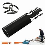 Leaf Blower Air Booster, Cordless Air Leaf Blower Attachment for 2–4 Inch Blower Tubes, Plastic Turbo Extension Boosts Wind Power & Blowing Distance for Blower, Yard Cleanup Artifact (Black-1set)