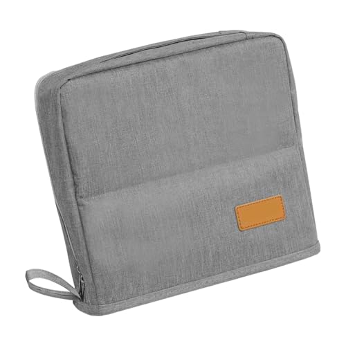 Estuche organizador de lápices de gran capacidad, caja multicompartimento, ligera, impermeable, bolsa de cosméticos para escuela, manualidades, viajes, hogar, gris claro, Refer to description, Unisex