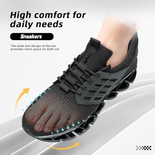 Image of Mens Slip on Walking Running Shoes Blade Tennis Casual Fashion Sneakers Comfort Non Slip Work Sport Athletic Trainer