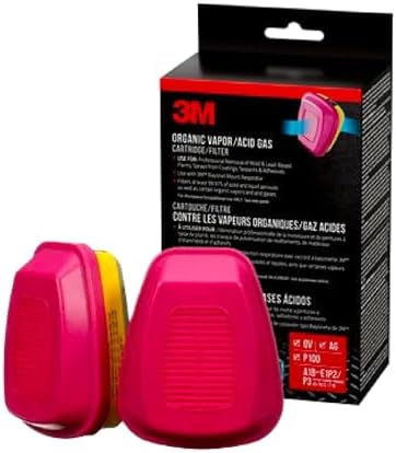 3M P100 Replacement Cartridges for Multi-purpose Respirator, Organic Vapour/Acid Gas, 2 Cartridges (1-Pair)