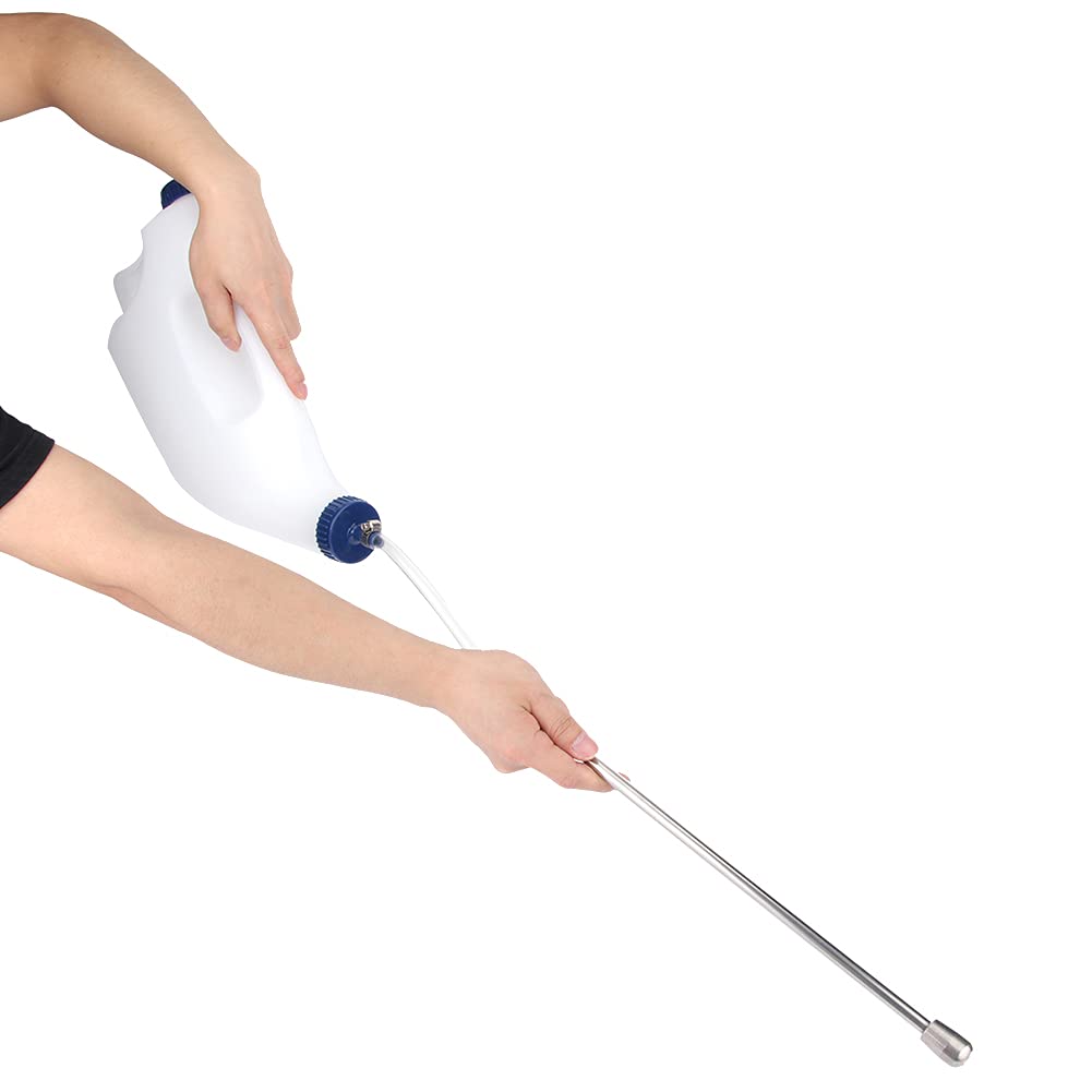 Biberón para Terneros de Acero Inoxidable, Biberón para Medicina de Leche de Calidad Alimentaria con Mango Espesante y Boca Grande, para Terneros 3L 4L (4L)