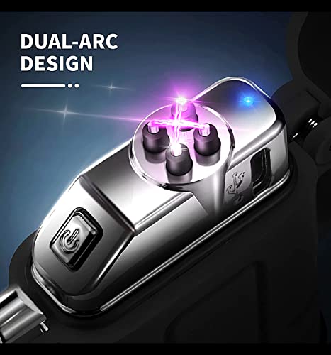 Encendedor eléctrico de doble arco MODEL AL03 USB recargable e impermeable con silbato 6
