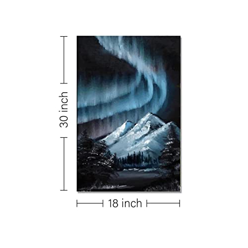 Image of RANGOLI 100% Cotton Stretched Canvas Painting 400 GSM, Framed Snow Mountains Canvas Abstract Wall Art for Living Room, 3D Paintings for Wall Decor (18 x 30 Inch With Frame)