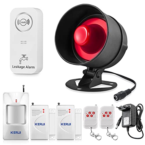 Sistema De Alarma De Casa Con Detector De Agua Alarma De Agua Juego De 8 Piezas Con Sirena De 115 Db, Sensor De Movimiento, Sensor De Puerta Y Ventana Y Mando A Distancia, Para Almac�n, Tiendas