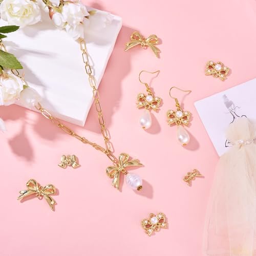Beadthoven 20pcs Alloy Bowknot Links Bow Knot Shape Connector Charms Bow Tie Pendants Double Loop for Necklace Bracelet Earring Keychain Jewelry Making DIY Craft - Image 2