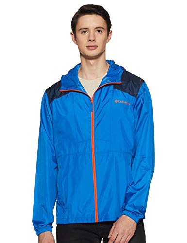 Columbia Men's Flashback Windbreaker, Super Blue, Collegiate Navy, M